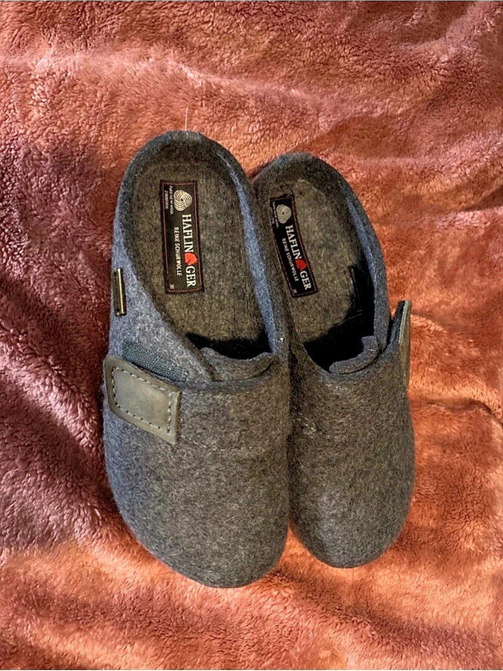Haflinger Journey Wool Felt Slippers Gray & Brown